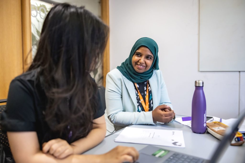Professor with student at Innovate Summer Academy