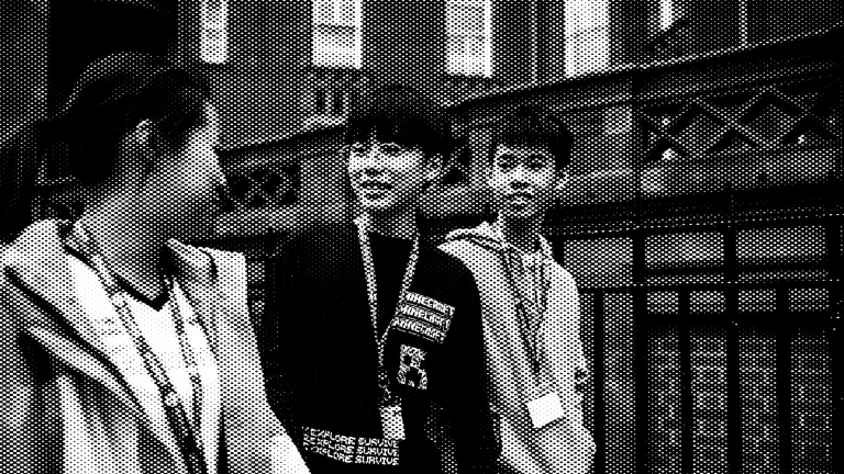 Students walking outside at Bloomsbury
