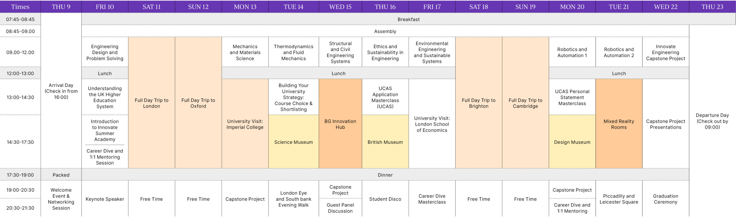 ISA Engineering Timetable Factsheet 2026